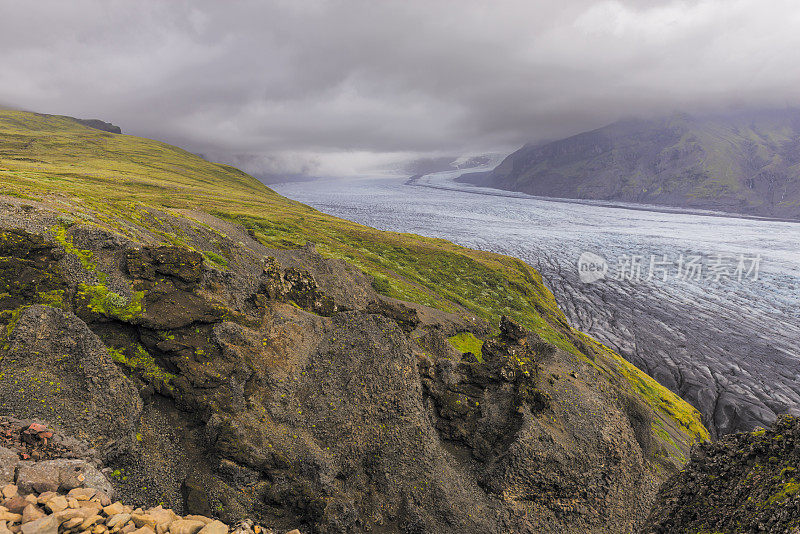 Skaftafellsjökull glacier in Skaftafell National Park, Iceland  panorama